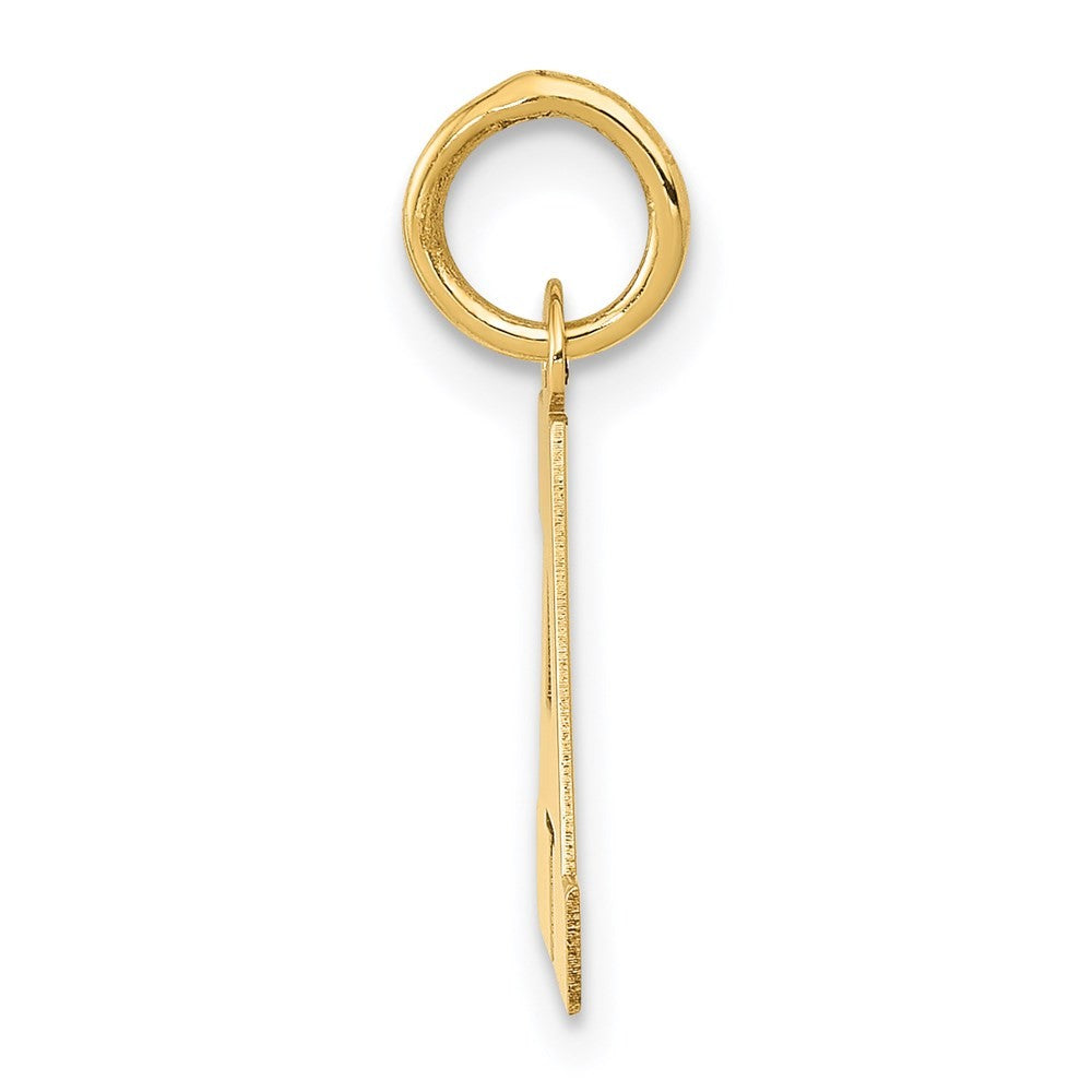 14k Yellow Gold Small Block Letter A Initial Charm