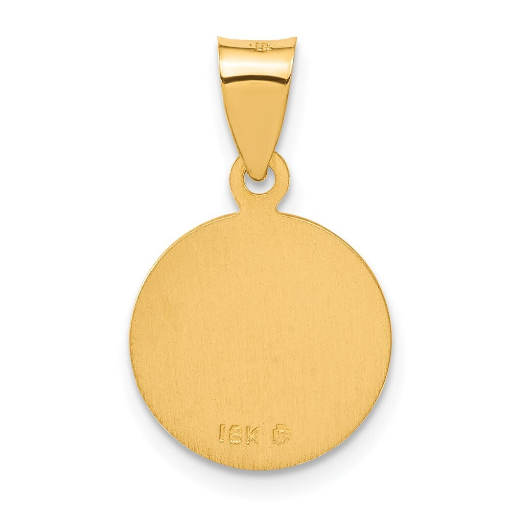 18k Yellow Gold Saint Christopher Medal Pendant for Women