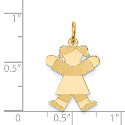 14k Yellow Gold Kid Charm Pendant for Women
