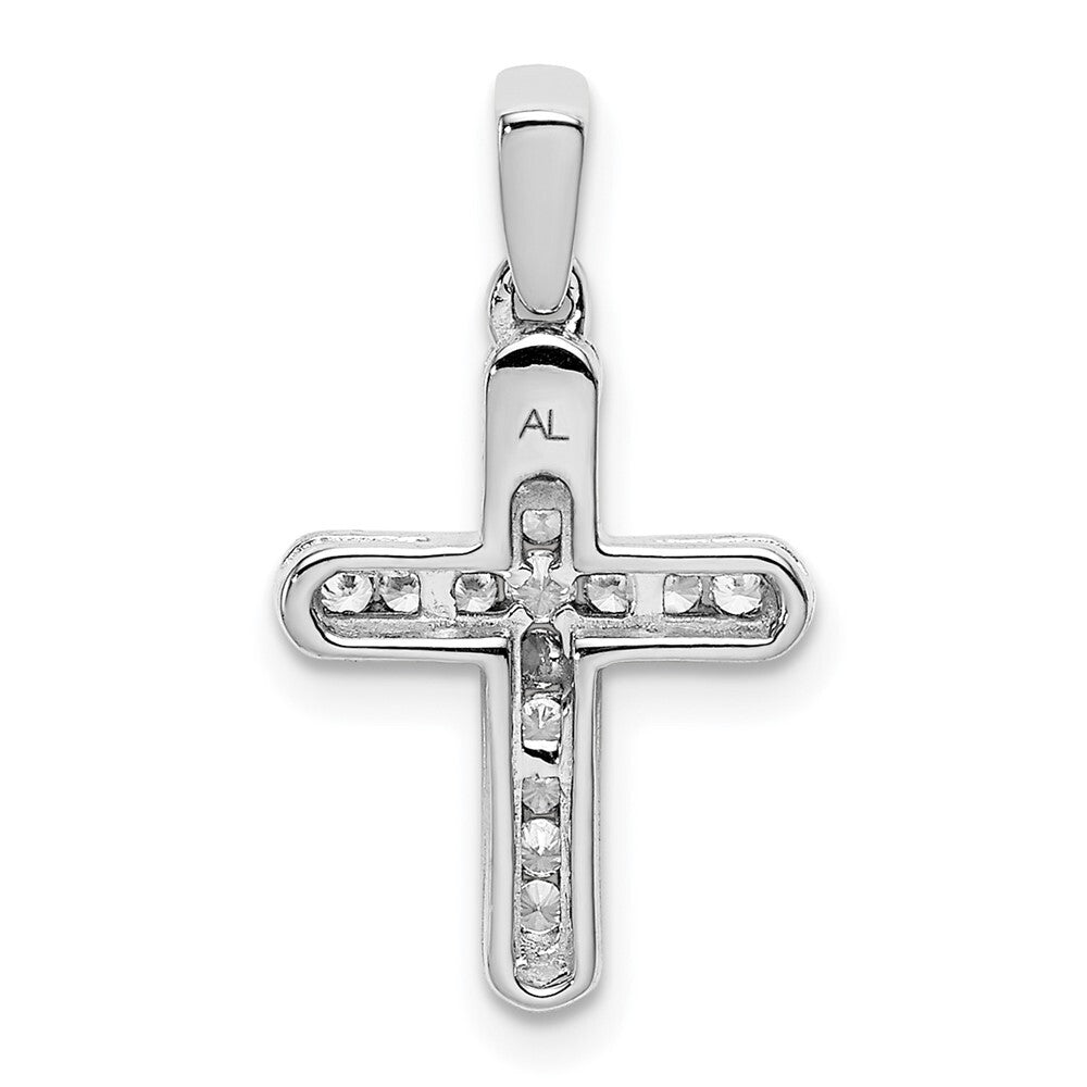 14k White Gold 1/6ct. Diamond Latin Cross Pendant for Women