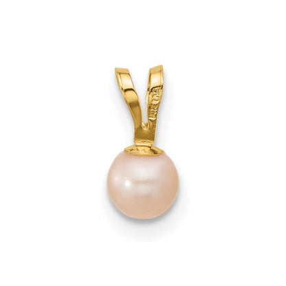 14k Yellow Gold Madi K 4-5mm Pink Near Round Freshwater Cultured Pearl Pendant