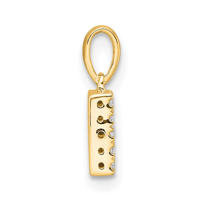 14k Yellow Gold  Diamond Letter B Initial with Bail Pendant