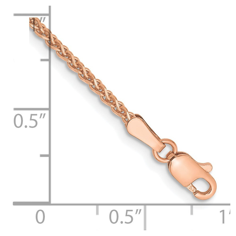 14K Rose Gold 7 inch 1.7mm Diamond-cut Spiga Bracelet