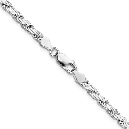 Sterling Silver 3.65mm Flat Rope Chain Necklace