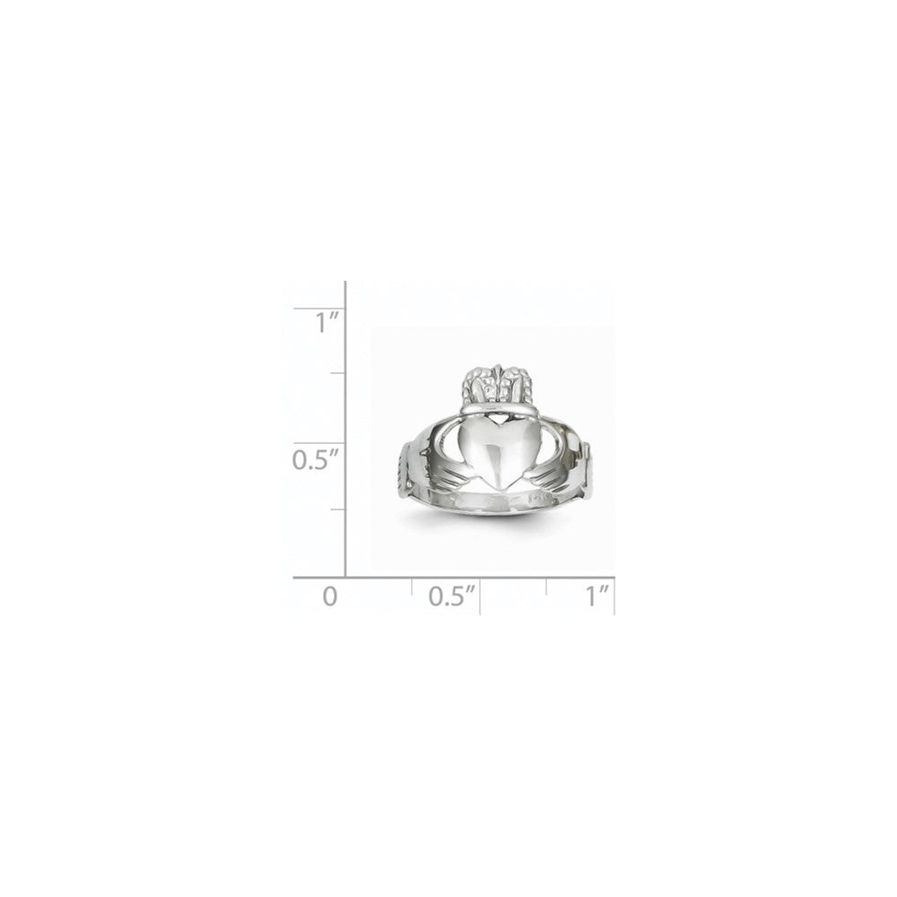 14k White Gold Ladies Claddagh Ring
