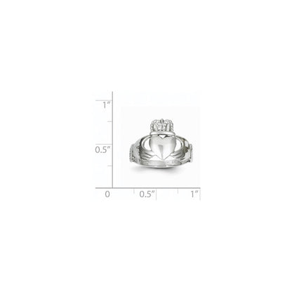 14k White Gold Ladies Claddagh Ring