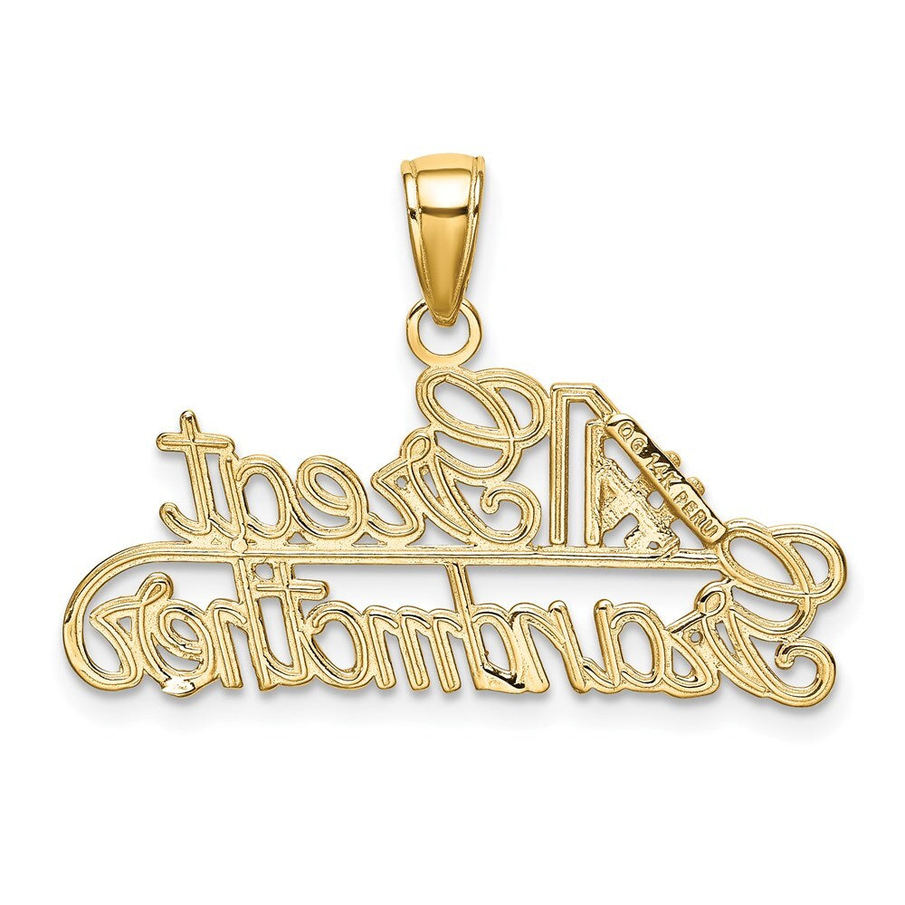 14k Yellow Gold #1 GREAT GRANDMOTHER Charm Pendant for Women