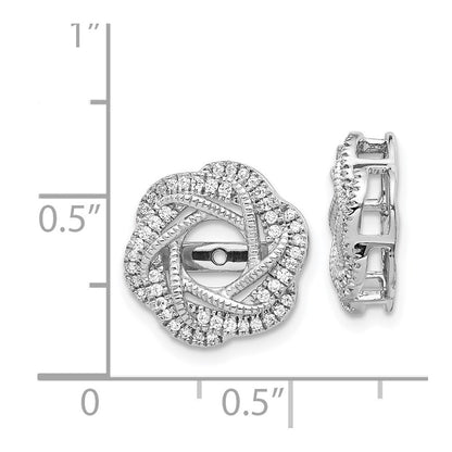 14k White Gold Diamond Jacket Earrings