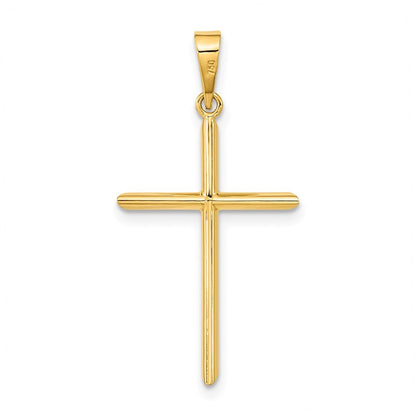 14k Yellow Gold Polished Cross Pendant