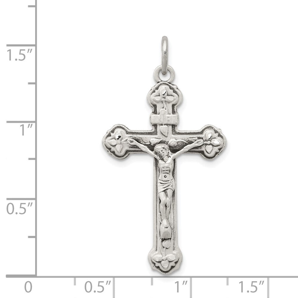 Sterling Silver Antiqued INRI Crucifix Pendant Holiday Gift for Women