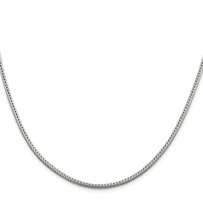Sterling Silver Rhodium-plated 2.5mm Diamond-cut Round Franco Chain Necklace