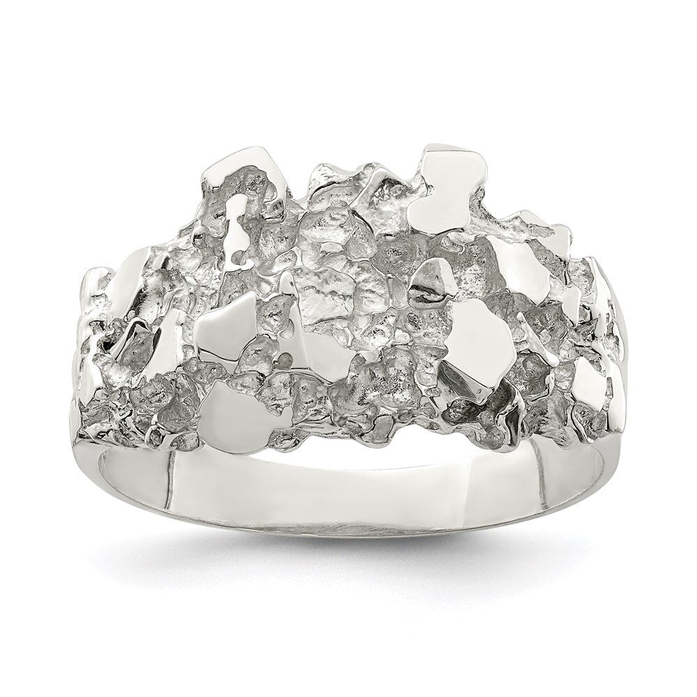 Sterling Silver Men's Nugget Ring Size 10