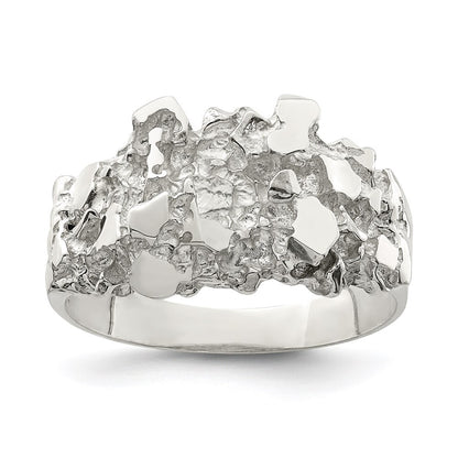 Sterling Silver Men's Nugget Ring Size 10