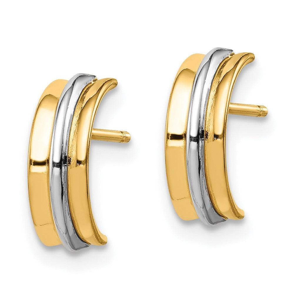 14k Yellow Gold w/Rhodium Earrings