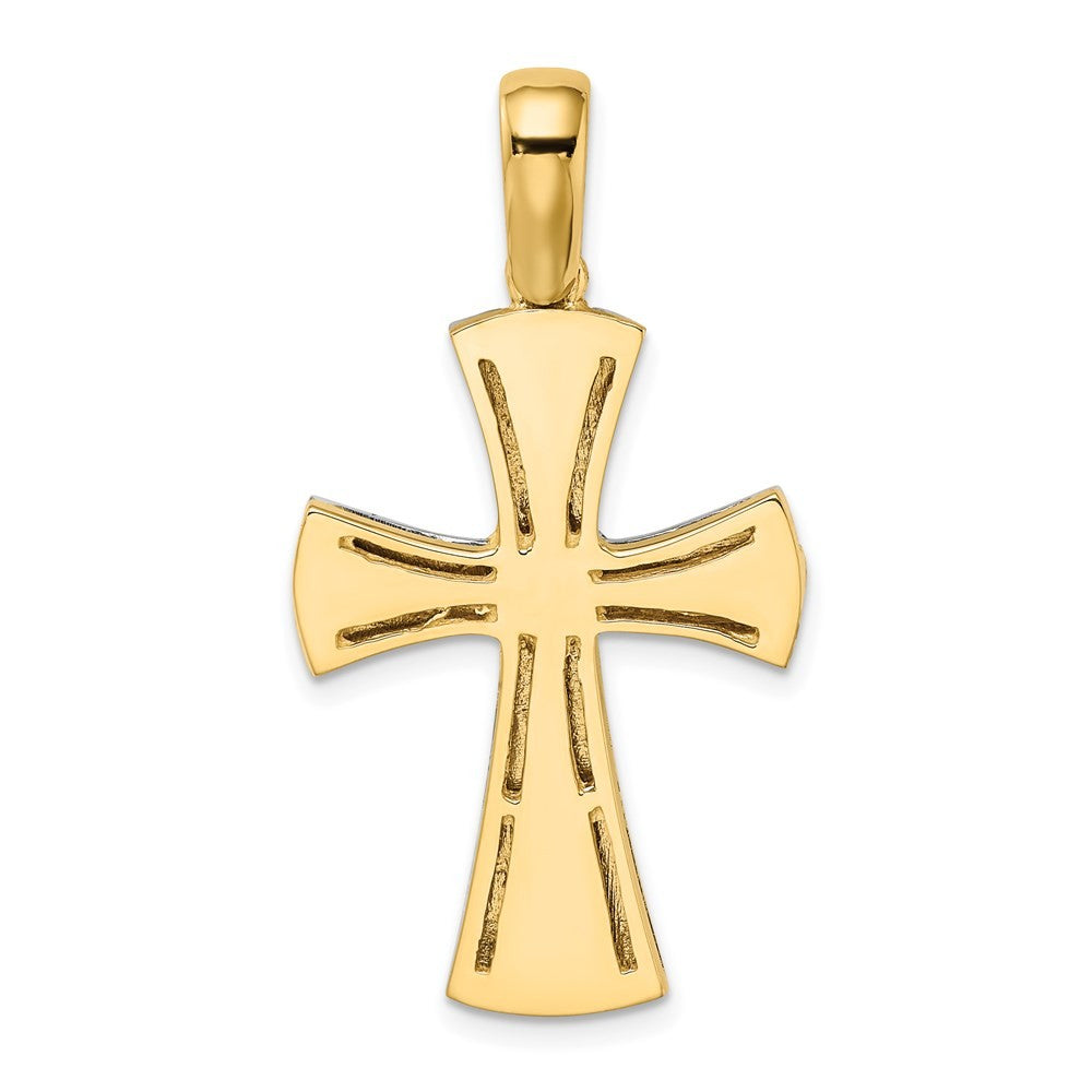 14K W Rhodium Cross Charm