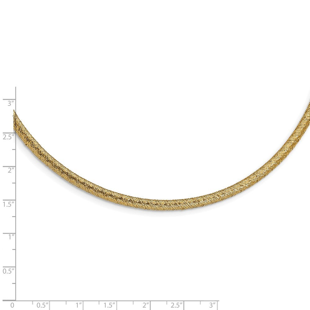 14k Yellow Gold 4mm Woven Stretch Mesh 17.5 inch Necklace