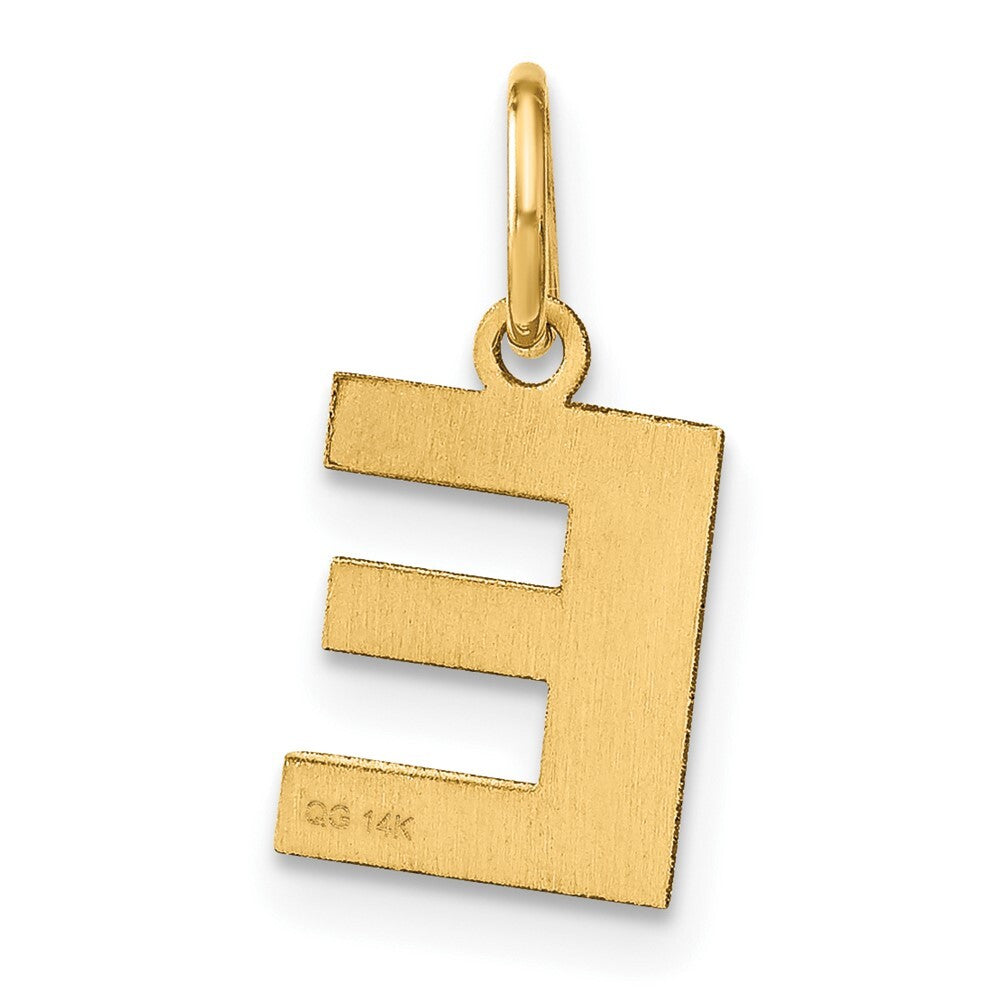 14k Yellow Gold Letter E Initial Pendant for Women
