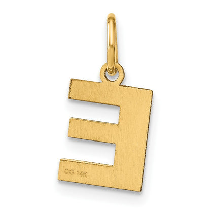 14k Yellow Gold Letter E Initial Pendant for Women
