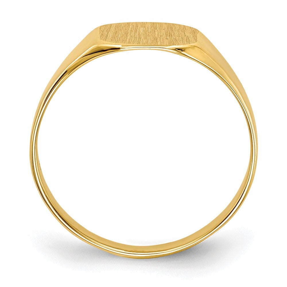 14K Yellow Gold 8.5x8.5mm Closed Back Signet Ring