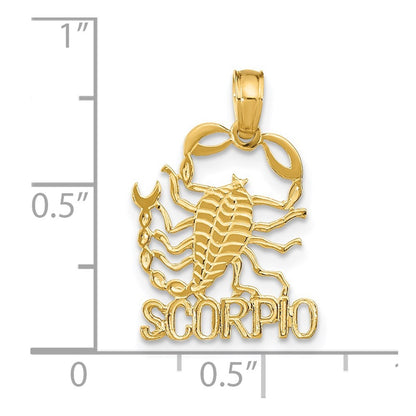 14k Yellow Gold SCORPIO Zodiac Charm
