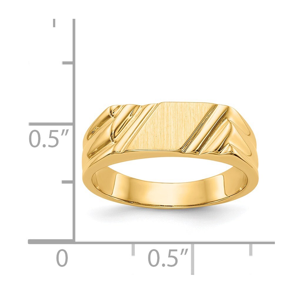 14K Yellow Gold 12.0 x 6.0mm Open Back Signet Ring