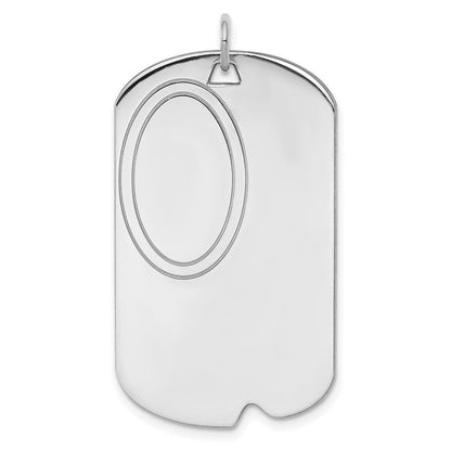 Sterling Silver Engraveable Dog Tag Polished Front/Satin Back Disc Charm