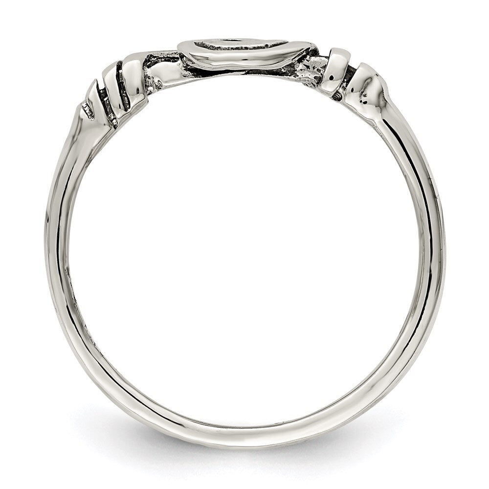 Sterling Silver Antiqued Swirl Ring Size 6