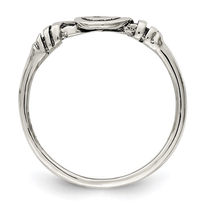 Sterling Silver Antiqued Swirl Ring Size 6