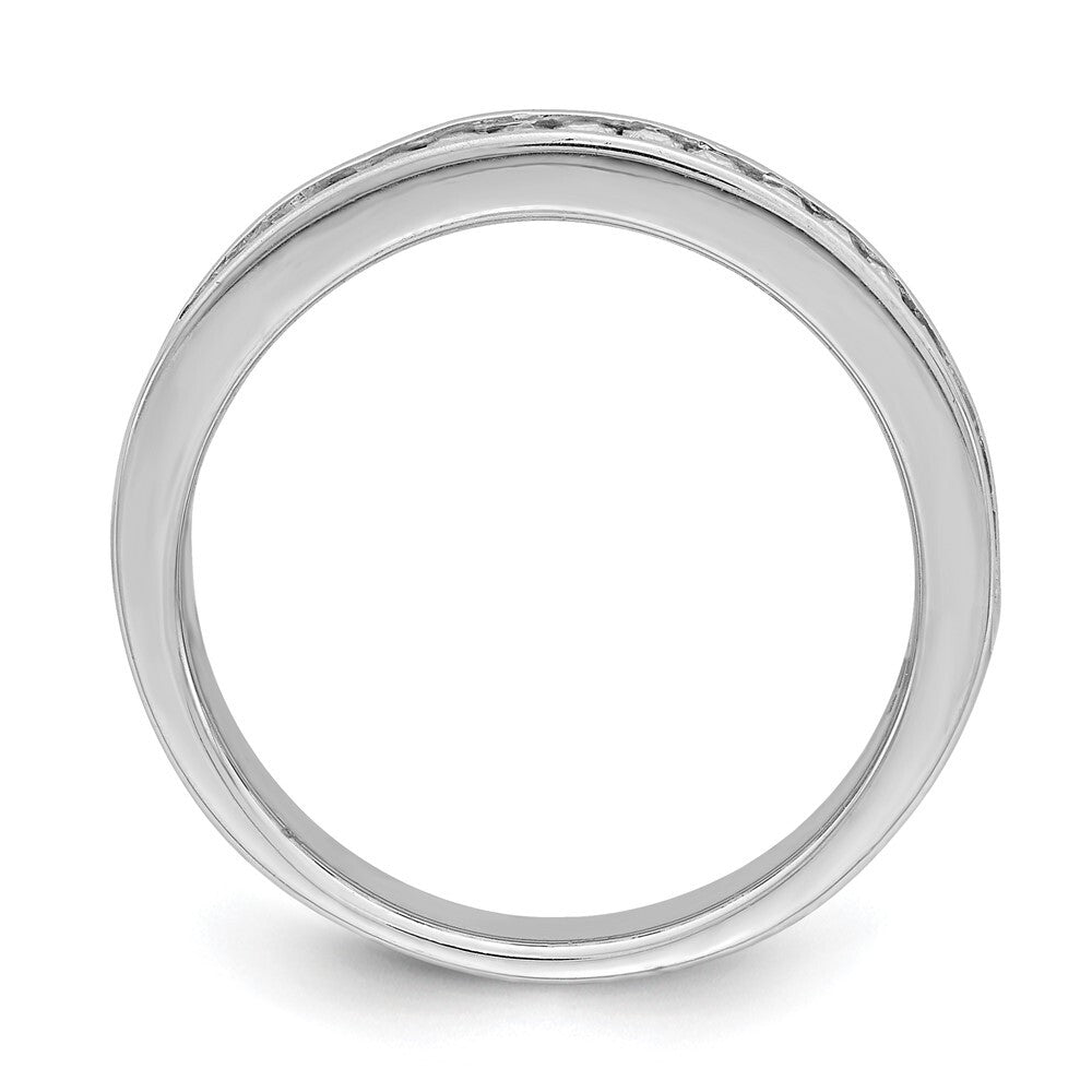Sterling Silver Rhodium Plated Cubic Zirconia Ring Size 8