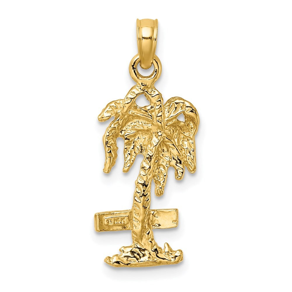 14k Yellow Gold MARCO IS. Palm Tree Charm Pendant
