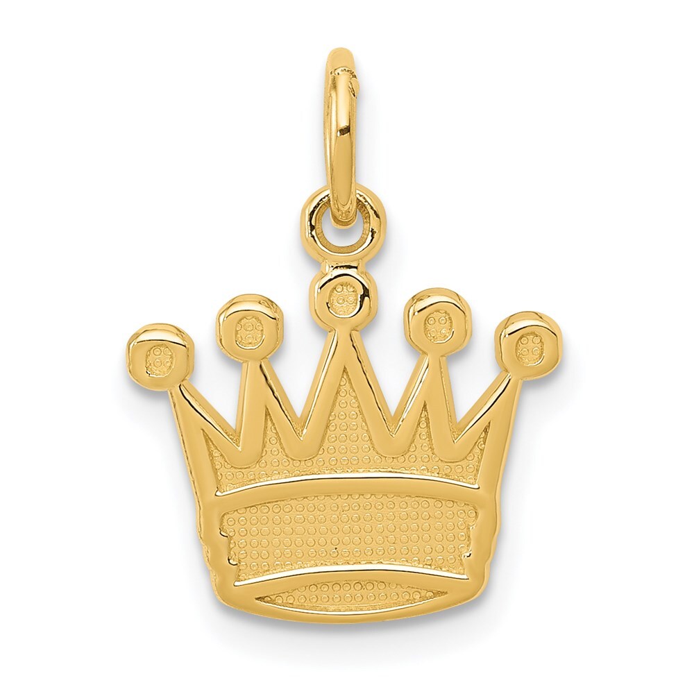 14k Yellow Gold Kings Crown Charm Pendant for Women