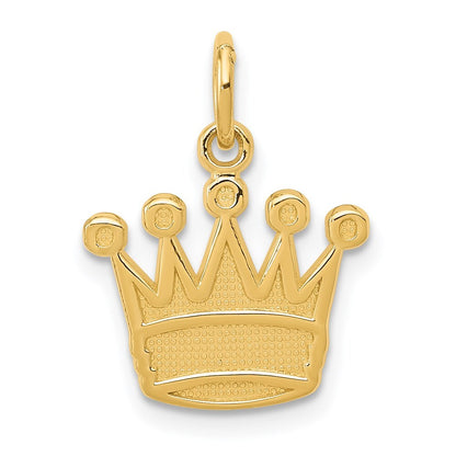14k Yellow Gold Kings Crown Charm Pendant for Women