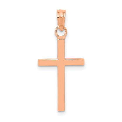 14k Rose Gold Polished Cross Pendant for Women