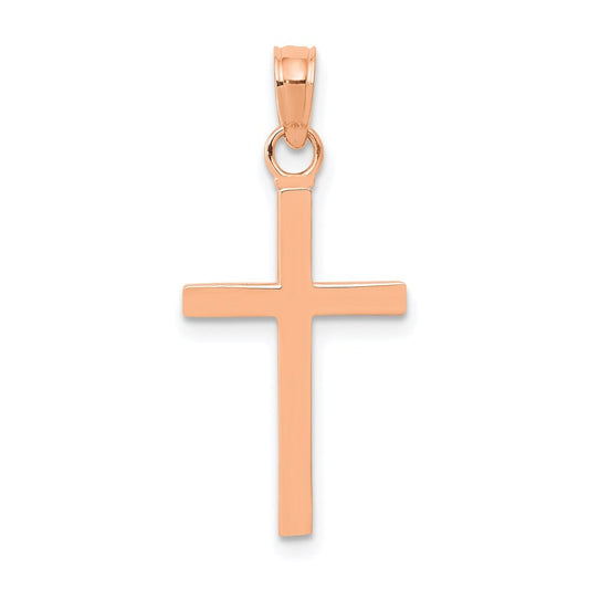 14k Rose Gold Polished Cross Pendant for Women