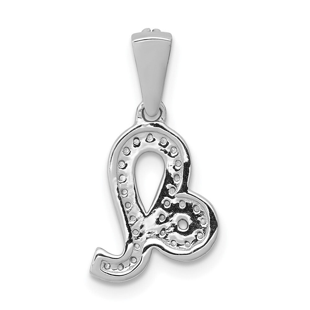 14k White Gold Diamond Leo Zodiac Pendant for Women