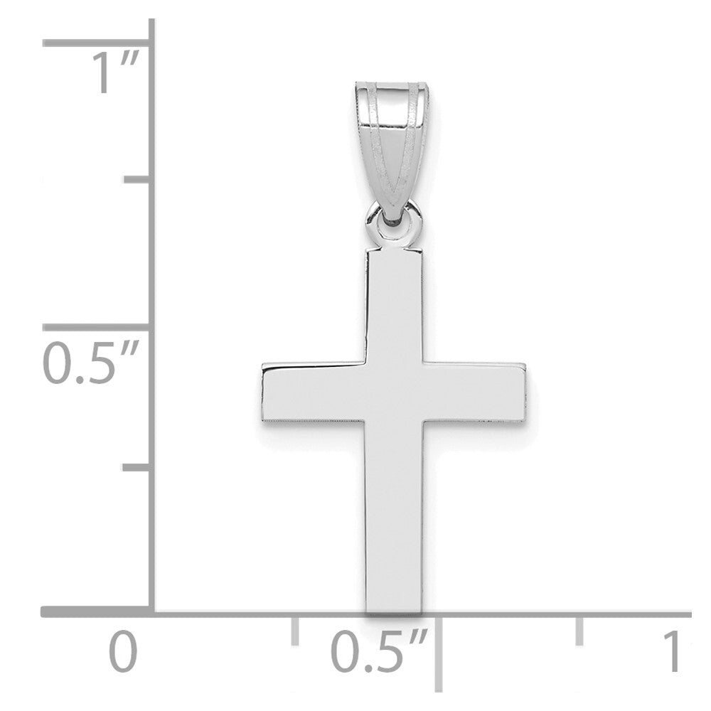 14k White Gold Polished Cross Charm Pendant for Women