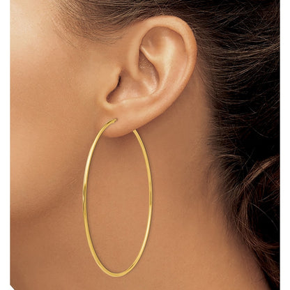 14k Yellow Gold Endless Hoop Earrings
