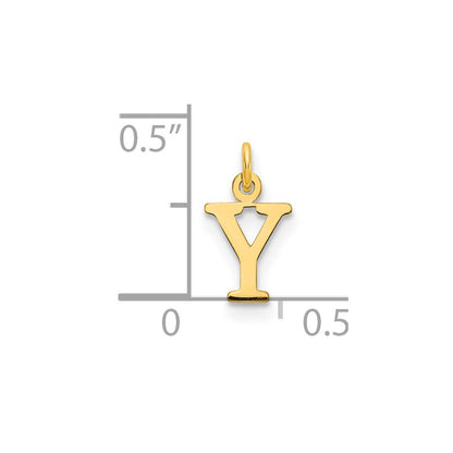 14k Yellow Gold Cutout Letter Y Initial Pendant