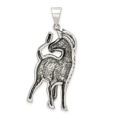 Sterling Silver Antiqued Zebra Pendant Holiday Gift for Women