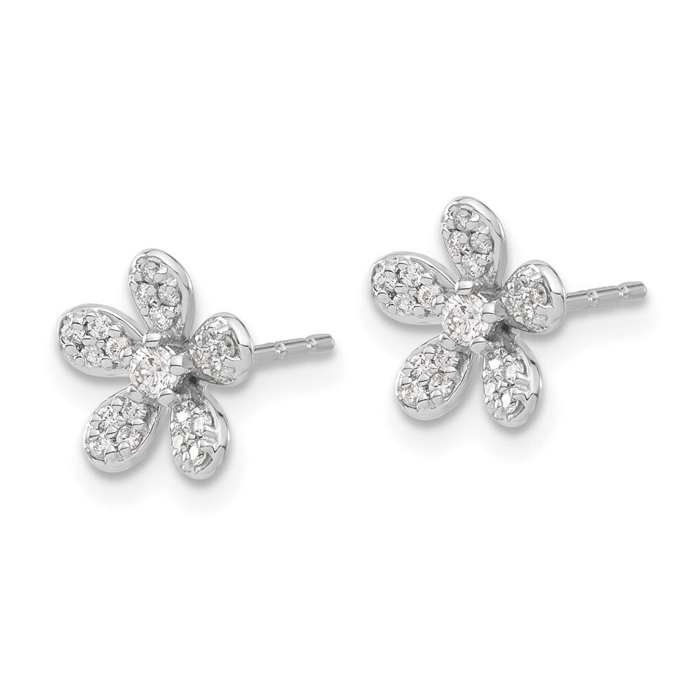 14k White Gold Diamond Stud Earrings