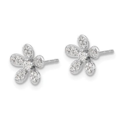 14k White Gold Diamond Stud Earrings