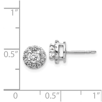 14k White Gold Diamond Cluster Stud Earrings