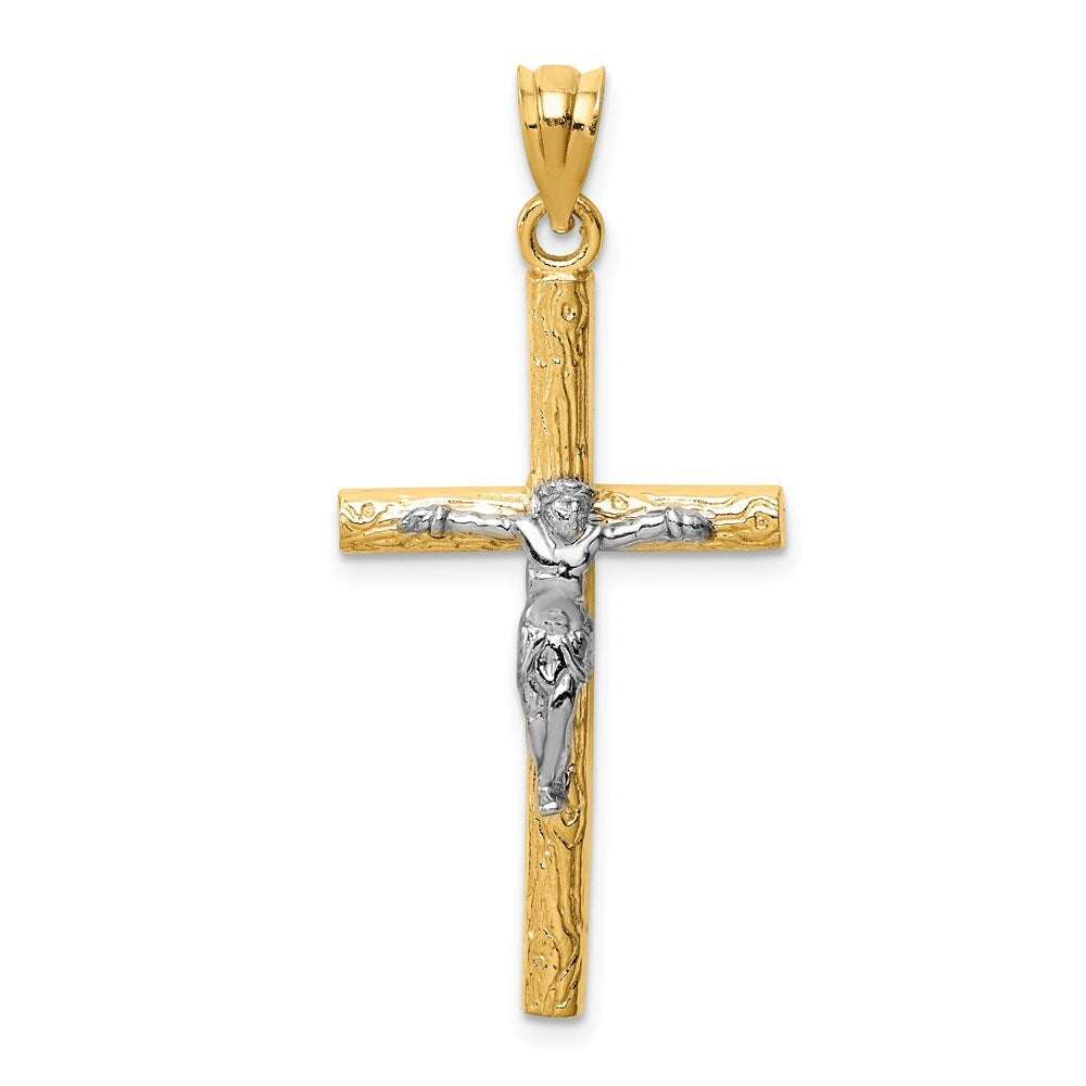 14k Two-tone Gold Crucifix Pendant for Women