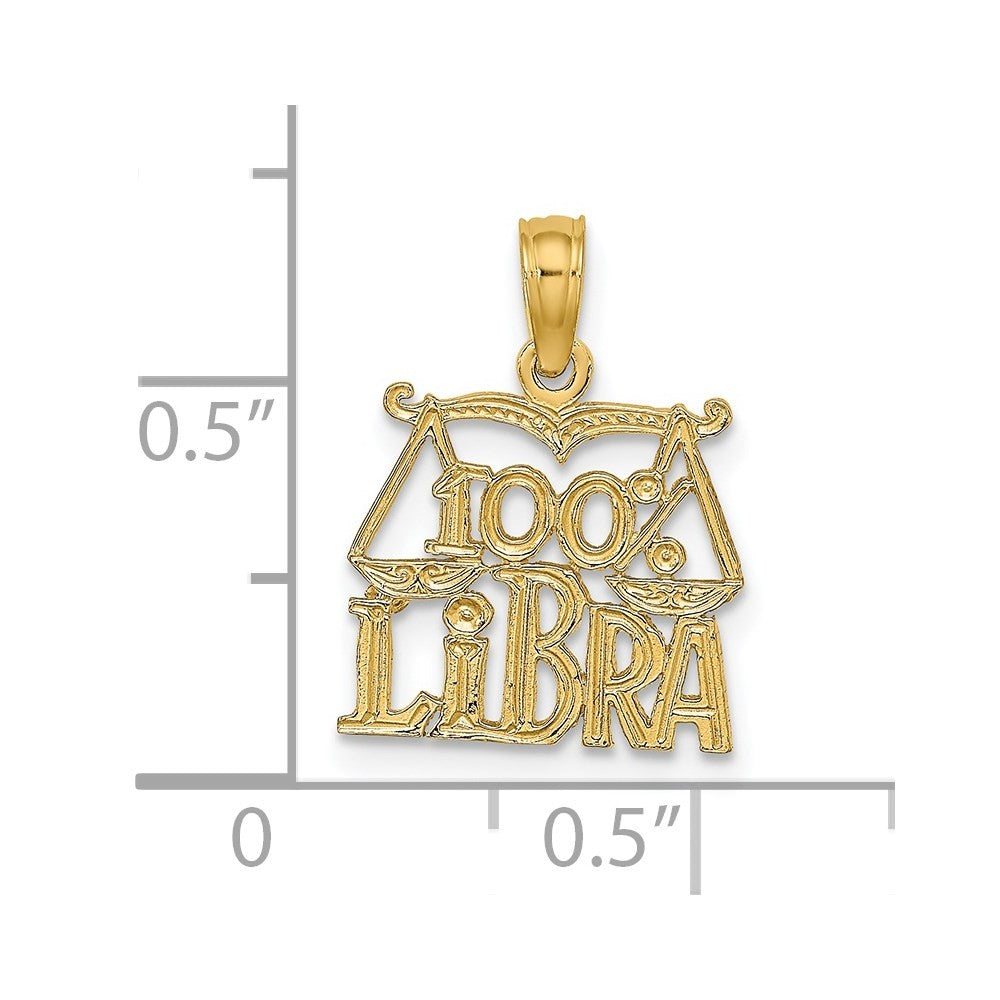14k Yellow Gold 100% LIBRA Zodiac Charm