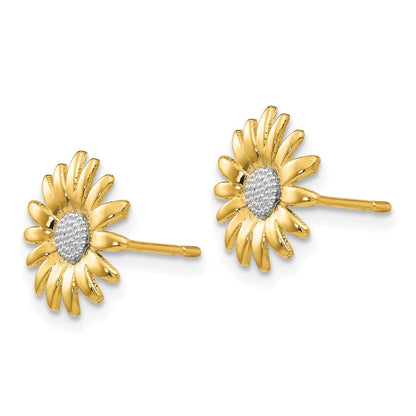 14k Yellow Gold & Rhodium Mini Daisy Earrings