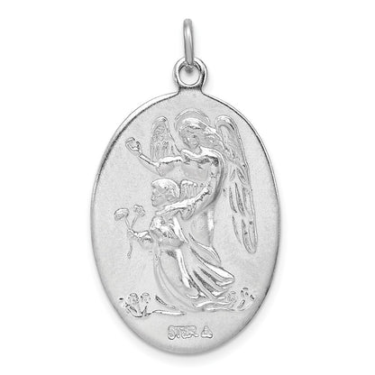 Sterling Silver Reversible Rhodium-plated & Vermeil St. Michael Medal Pendant