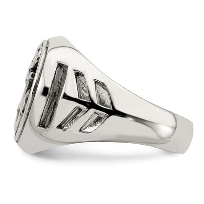 Sterling Silver Antiqued Anchor Ring Size 10