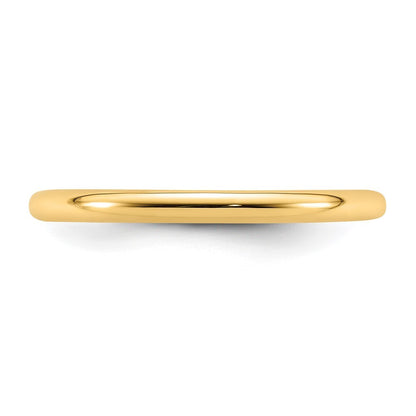 14K Yellow Gold Yellow Gold 2mm Standard Weight Comfort Fit Wedding Band Size 5