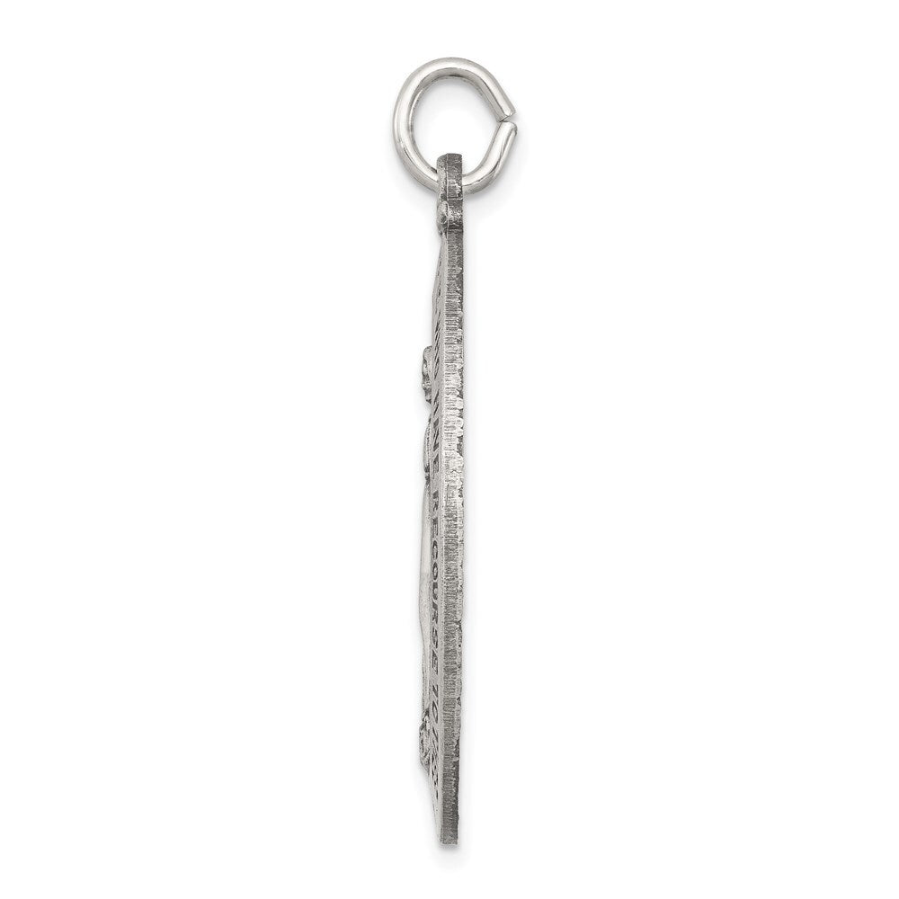 Sterling Silver Antiqued Miraculous Medal Pendant Holiday Gift for Women