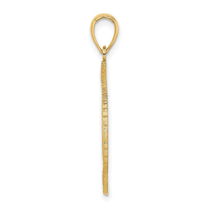 14k Yellow Gold BAHAMAS Crest In Textured Frame Charm